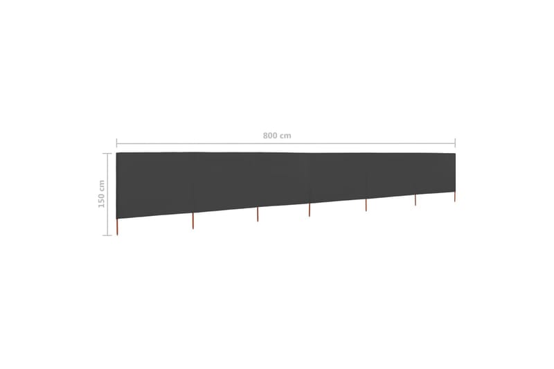 Vindskydd 6 paneler tyg 800x120 cm antracit - Grå - Insynsskydd & vindskydd