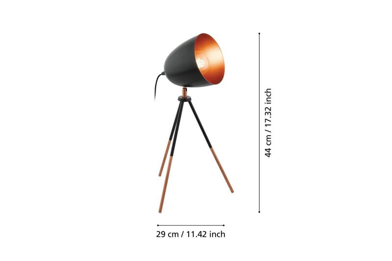 Bordslampa Eglo Chester - Svart/Koppar - Belysning - Lampor & belysning inomhus - Bordslampa - Skrivbordslampor & kontorslampor