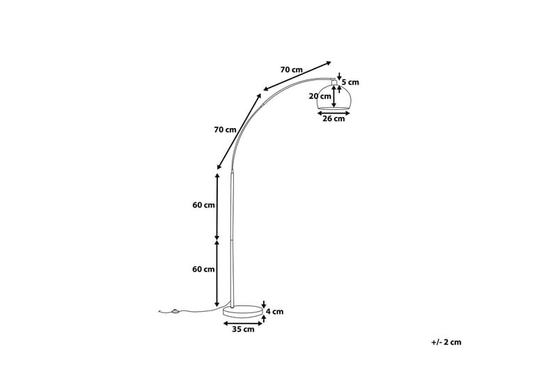 Golvlampa Paroo 210 cm - Mässing - Belysning - Lampor & belysning inomhus - Designlampor - Båglampa