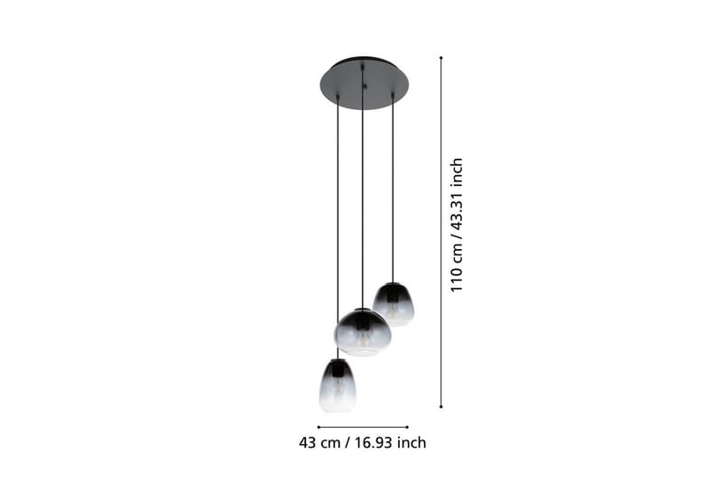 Takpendel Eglo Aguilares Ø430 mm - Svart/Grå - Belysning - Lampor & belysning inomhus - Fönsterlampa