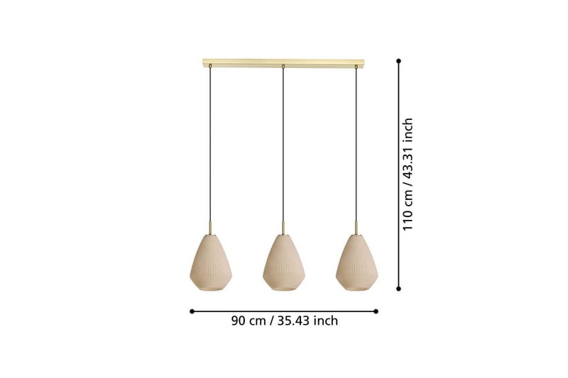 Takpendel Eglo Caprarola med 3 Lampor - Mässing - Belysning - Lampor & belysning inomhus - Fönsterlampa