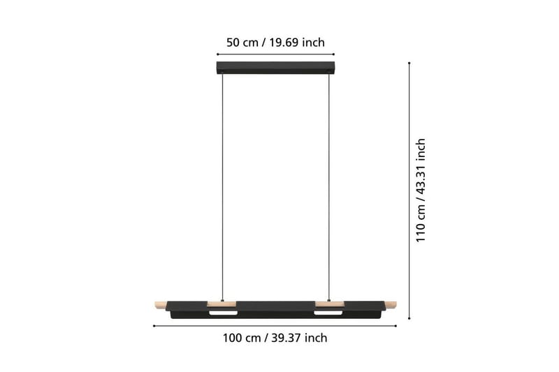 Takpendel Eglo Ermua - Svart/Brun - Belysning - Lampor & belysning inomhus - Fönsterlampa