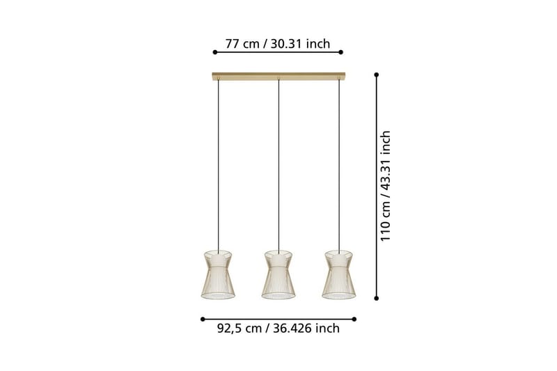 Takpendel Eglo Maseta med 3 Lampor Guldfärgad Vit - Vit/Guld - Belysning - Lampor & belysning inomhus - Fönsterlampa