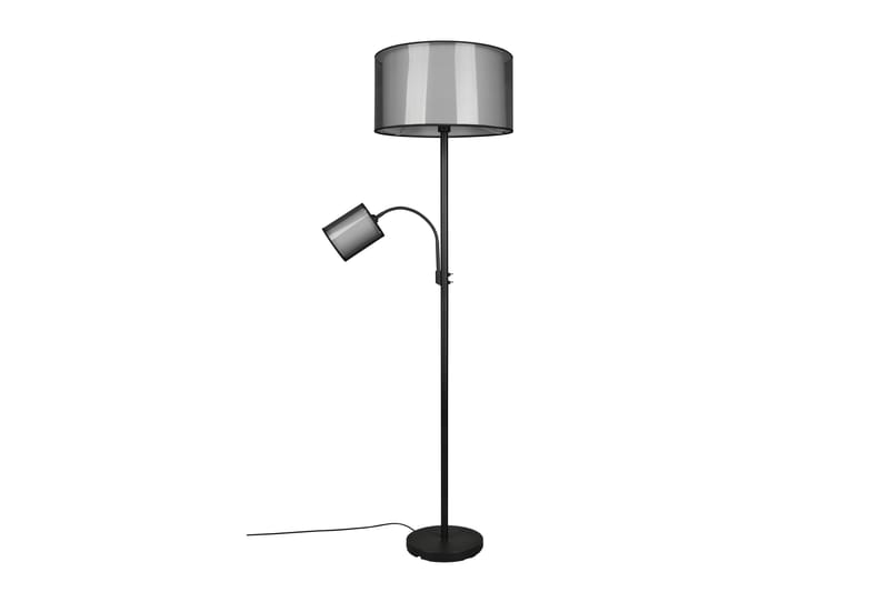 Trio Lighting Burton golvlampa med läslampa E27+E14 mattsvart - Golvlampa - Hall lampa