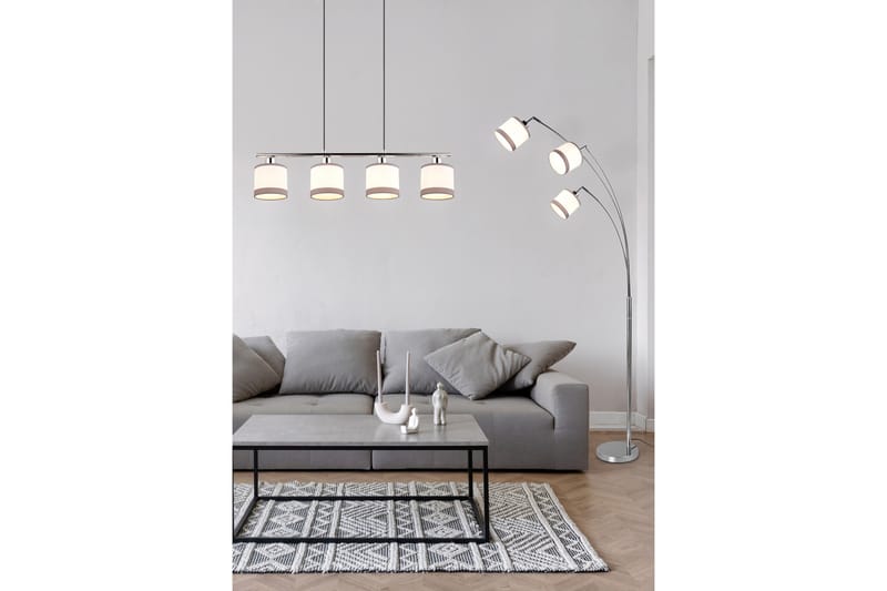 Trio Lighting Davos golvlampa 3L E14 krom/ vit - Belysning - Lampor & belysning inomhus - Golvlampa