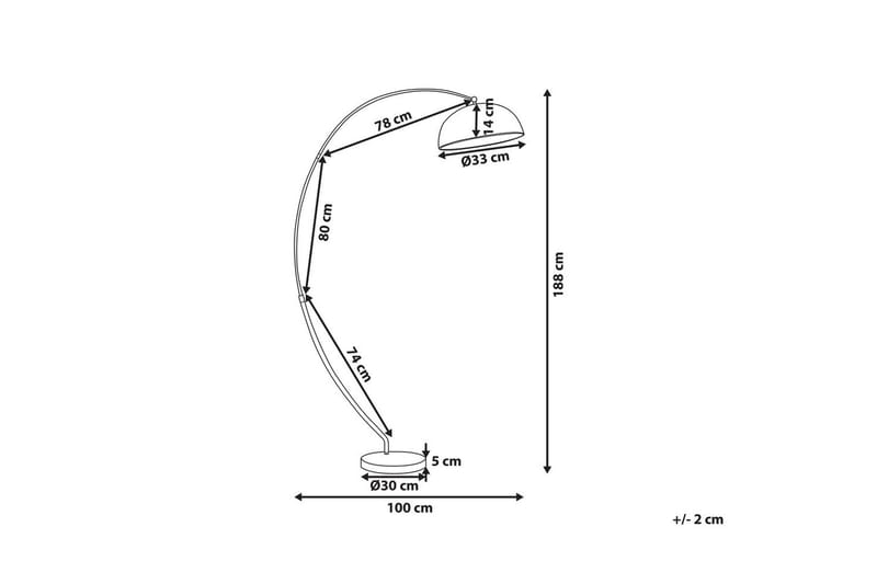 Kamai Golvlampa 188 cm - Guld - Belysning - Lampor & belysning inomhus - Golvlampa