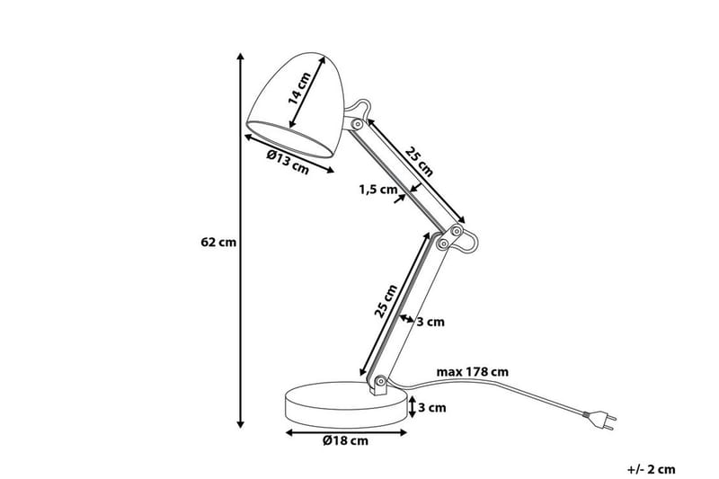 Skrivbordslampa Veleka 62 cm - Silver - Belysning - Lampor & belysning inomhus - Läslampa - Läslampa bord