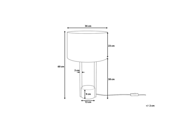 Madrica Bordslampa 60 cm E27 - Vit/Svart/Grå - Belysning - Lampor & belysning inomhus - Bordslampa