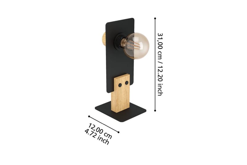 Bordslampa Eglo Bramerton - Svart/Brun - Belysning - Lampor & belysning inomhus - Sovrumslampa - Sänglampa - Sängbordslampa