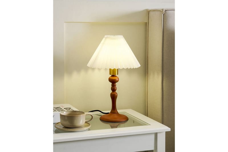 Djerbain Bordslampa 39 cm E14 - Mörk trä/Vit - Belysning - Lampor & belysning inomhus - Sovrumslampa - Sänglampa - Sängbordslampa