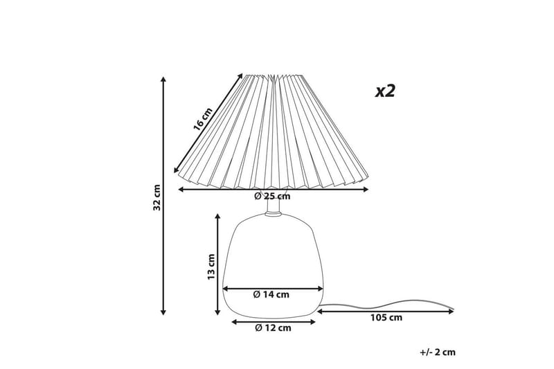 Dovgado Bordslampa 2 st 32 cm E27 - Ljusgrå/Svart - Belysning - Lampor & belysning inomhus - Sovrumslampa - Sänglampa - Sängbordslampa