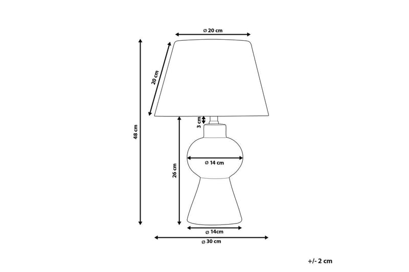 Lemiros Bordslampa 48 cm E27 - Grå/Vit - Belysning - Lampor & belysning inomhus - Sovrumslampa - Sänglampa - Sängbordslampa