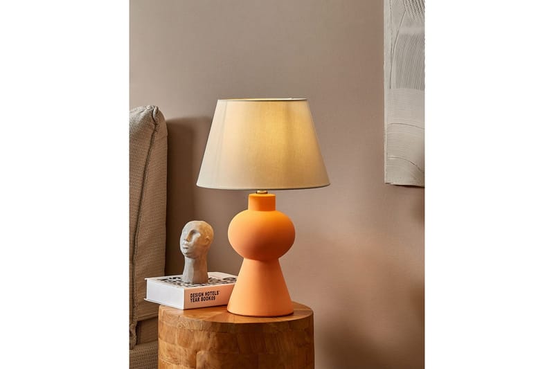 Lemiros Bordslampa 48 cm E27 - Orange/Vit - Belysning - Lampor & belysning inomhus - Sovrumslampa - Sänglampa - Sängbordslampa