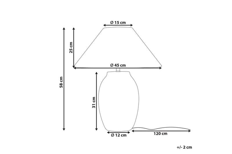 Liwdo Bordslampa 58 cm E27 - Ljusgrå - Belysning - Lampor & belysning inomhus - Sovrumslampa - Sänglampa - Sängbordslampa