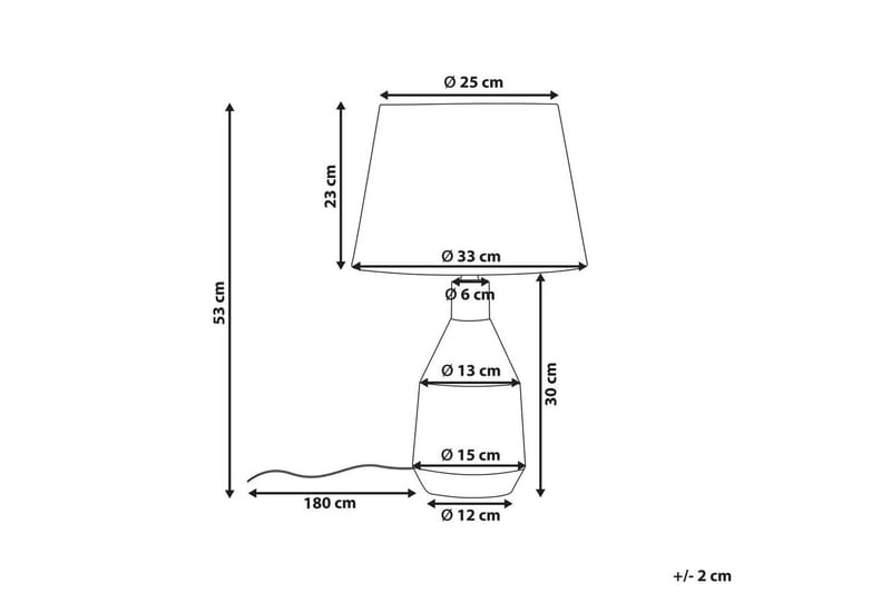 Lombre Bordslampa 53 cm E27 - Vit - Belysning - Lampor & belysning inomhus - Sovrumslampa - Sänglampa - Sängbordslampa