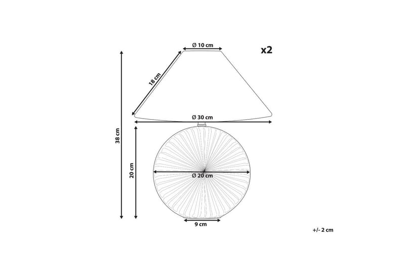 Lunis Bordslampa 2 st 38 cm E14 - Transparent/Vit - Belysning - Lampor & belysning inomhus - Sovrumslampa - Sänglampa - Sängbordslampa