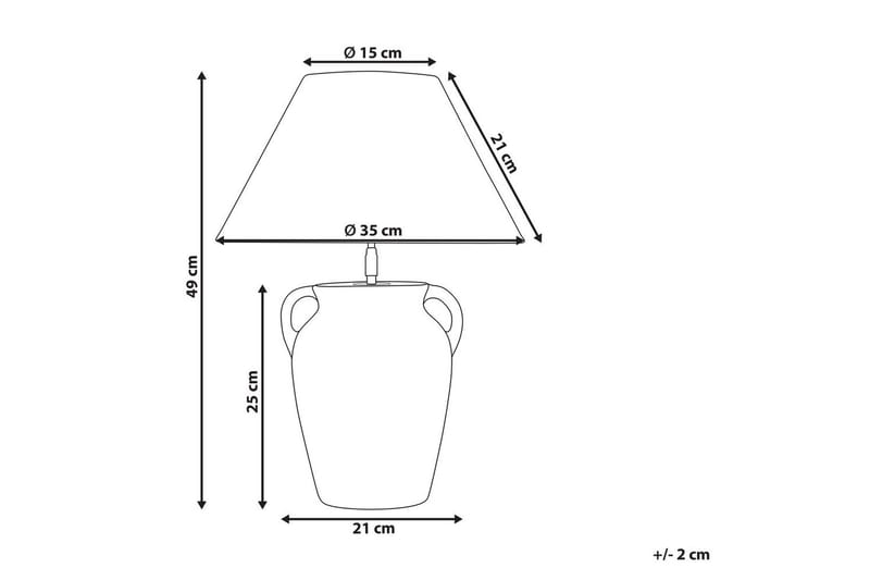 Ponze Bordslampa 49 cm E27 - Grå - Belysning - Lampor & belysning inomhus - Sovrumslampa - Sänglampa - Sängbordslampa