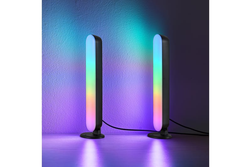 Game LED bordslampa 2-pack svart RGB - Svart - Belysning - Lampor & belysning inomhus - Sovrumslampa - Sänglampa - Sängbordslampa