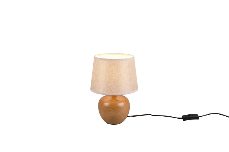 Trio Lighting Luxor bordslampa 26cm E14 beige/ trä - Bordslampa - Fönsterlampa på fot - Hall lampa - Sängbordslampa - Fönsterlampa