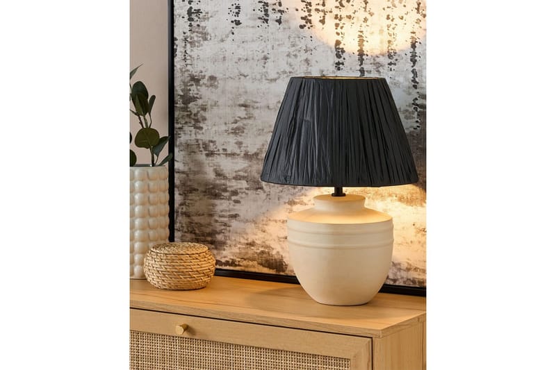 Thira Bordslampa 44 cm E27 - Beige/Svart - Belysning - Lampor & belysning inomhus - Sovrumslampa - Sänglampa - Sängbordslampa