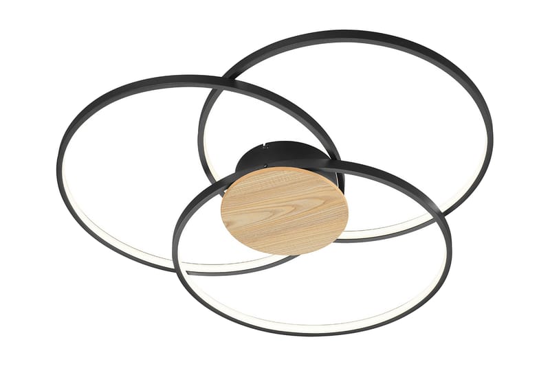 Trio Lighting Sedona LED plafond mattsvart/ trä - TRIO - Belysning - Lampor & belysning inomhus - Taklampa & takbelysning - Pendellampa & hänglampa