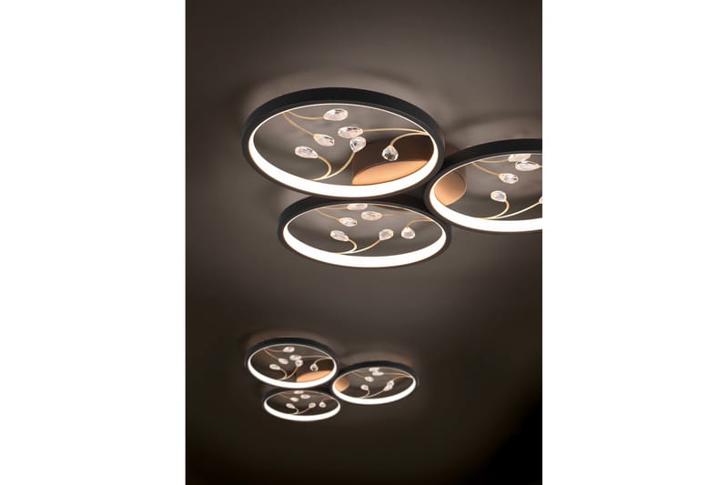 Groovy LED plafond 3L mattsvart/ guld - Matt svart/Guld - Belysning - Lampor & belysning inomhus - Sovrumslampa - Taklampa sovrum