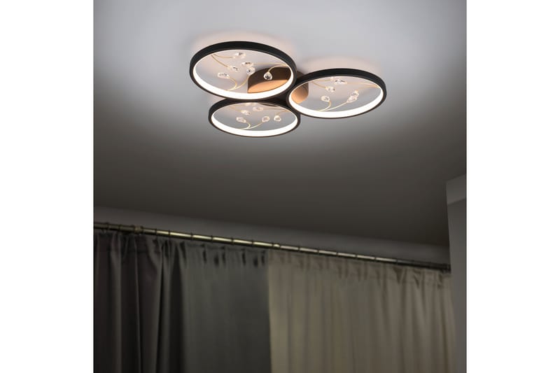 Groovy LED plafond 3L mattsvart/ guld - Matt svart/Guld - Belysning - Lampor & belysning inomhus - Sovrumslampa - Taklampa sovrum