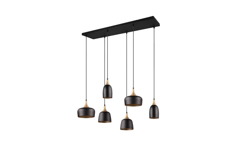 Trio Lighting Chiraz taklampa 6L E27 mattsvart/ mattmässing - Belysning - Lampor & belysning inomhus - Sovrumslampa - Taklampa sovrum