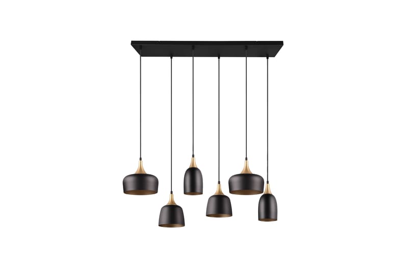 Trio Lighting Chiraz taklampa 6L E27 mattsvart/ mattmässing - Belysning - Lampor & belysning inomhus - Sovrumslampa - Taklampa sovrum