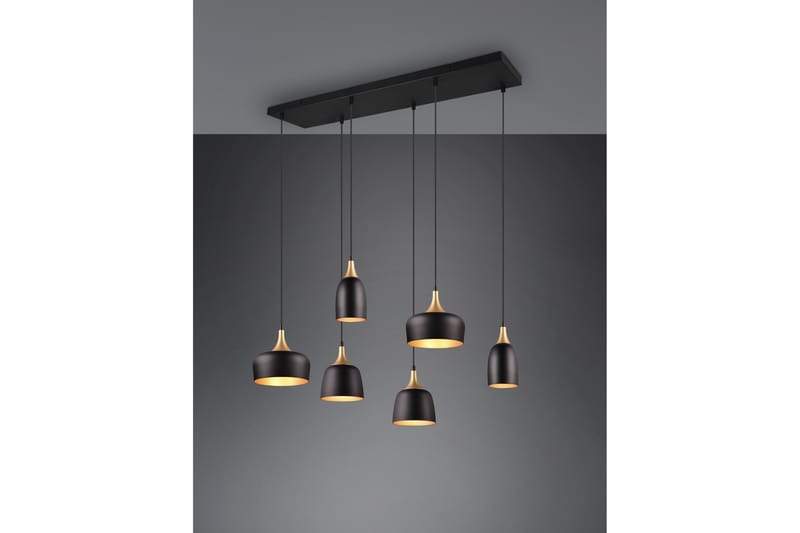 Trio Lighting Chiraz taklampa 6L E27 mattsvart/ mattmässing - Belysning - Lampor & belysning inomhus - Sovrumslampa - Taklampa sovrum