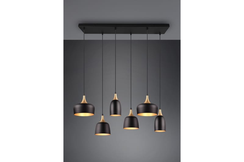 Trio Lighting Chiraz taklampa 6L E27 mattsvart/ mattmässing - Belysning - Lampor & belysning inomhus - Sovrumslampa - Taklampa sovrum