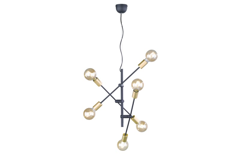 Trio Lighting Cross taklampa 6L E27 mattsvart/ guld - Taklampa sovrum - Kökslampa & taklampa kök - Hall lampa - Fönsterlampa - Pendellampa & hänglampa - Taklampa vardagsrum - Fönsterlampa hängande - Taklampa & takbelysning