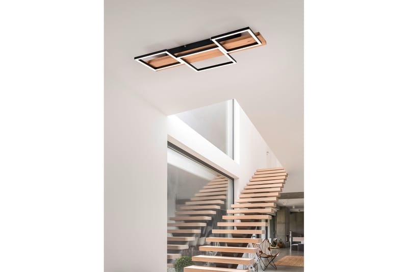 Trio Lighting Harper LED plafond 65 cm mattsvart/ trä - Belysning - Lampor & belysning inomhus - Sovrumslampa - Taklampa sovrum