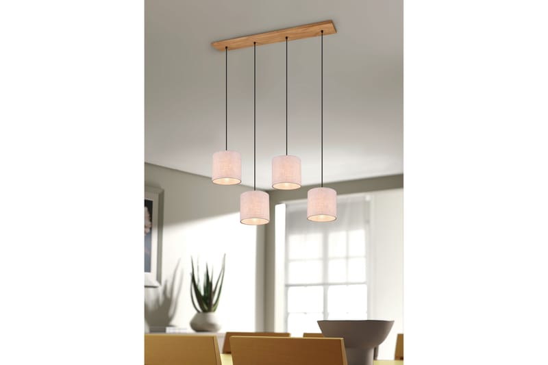 Trio Lighting Elmau taklampa 4L E27 trä/ beige - Belysning - Lampor & belysning inomhus - Sovrumslampa - Taklampa sovrum