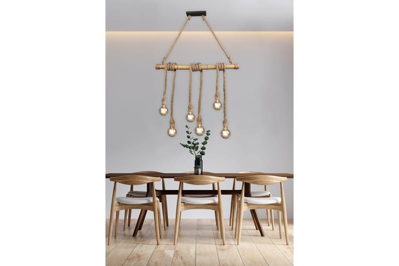 Trio Lighting Wilma taklampa 6L E27 bambu/ sisal - Belysning - Lampor & belysning inomhus - Sovrumslampa - Taklampa sovrum