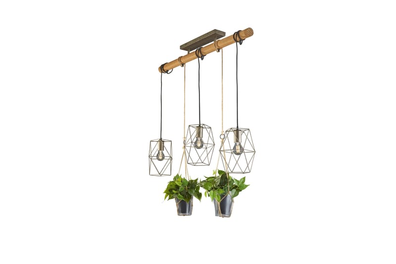 Trio Lighting Plant taklampa 3L E27 antikstål - Taklampa sovrum - Kökslampa & taklampa kök - Hall lampa - Fönsterlampa - Pendellampa & hänglampa - Taklampa vardagsrum - Fönsterlampa hängande - Taklampa & takbelysning