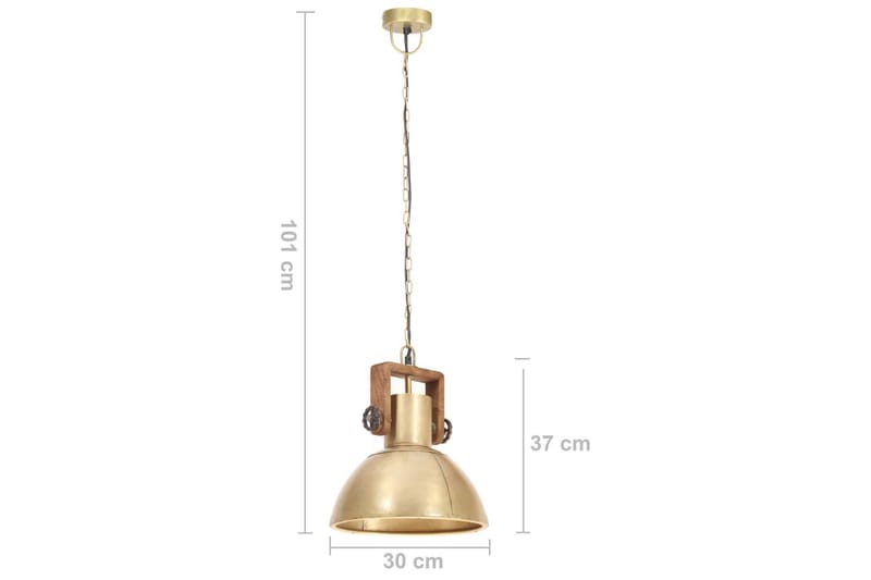 Hänglampa industriell 25 W mässing rund 30 cm E27 - Flerfärgad - Belysning - Lampor & belysning inomhus - Taklampa & takbelysning - Kökslampa & taklampa kök