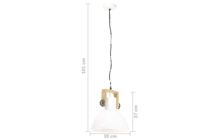 Hänglampa industriell 25 W vit rund 30 cm E27 - Vit - Belysning - Lampor & belysning inomhus - Taklampa & takbelysning - Kökslampa & taklampa kök