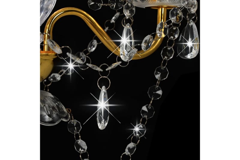 Takkrona med pärlor guld rund 3xE14 - Guld - Kristallkrona & takkrona - Hall lampa - Taklampa & takbelysning