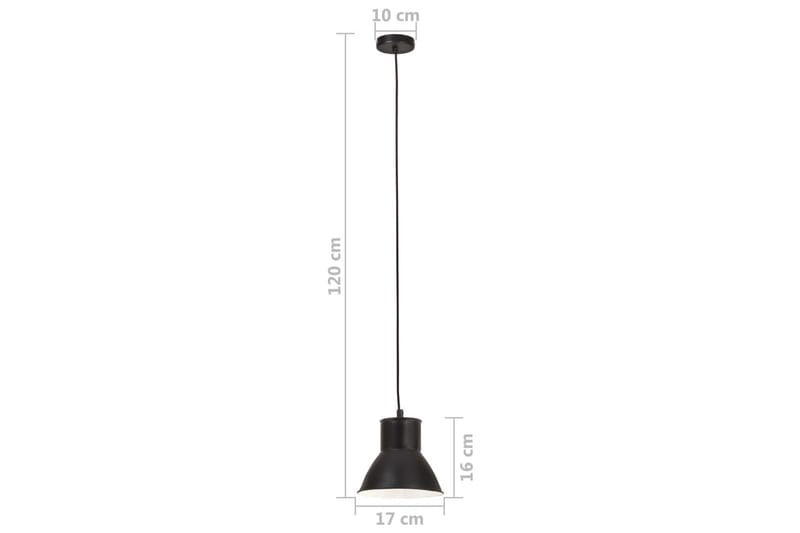 Hänglampa industriell 25 W svart rund 17 cm E27 - Svart - Belysning - Lampor & belysning inomhus - Taklampa & takbelysning - Pendellampa & hänglampa