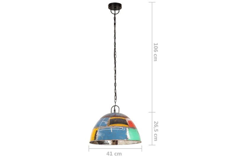 Hänglampa industriell vintage 25 W flerfärgad rund 41 cm E27 - Flerfärgad - Belysning - Lampor & belysning inomhus - Taklampa & takbelysning - Pendellampa & hänglampa