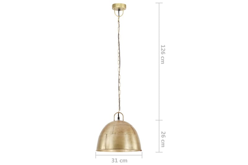 Hänglampa industriell vintage 25 W mässing rund 31 cm E27 - Guld - Kökslampa & taklampa kök - Fönsterlampa - Taklampa sovrum - Pendellampa & hänglampa - Hall lampa - Taklampa vardagsrum - Fönsterlampa hängande - Taklampa & takbelysning