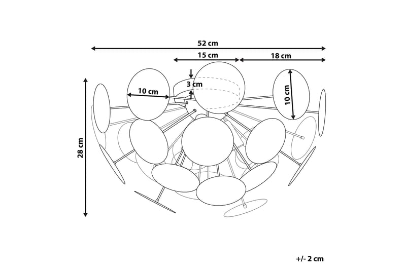 Plafond Damatria - Svart/Guld - Hall lampa - Plafond - Takplafond - Taklampa & takbelysning