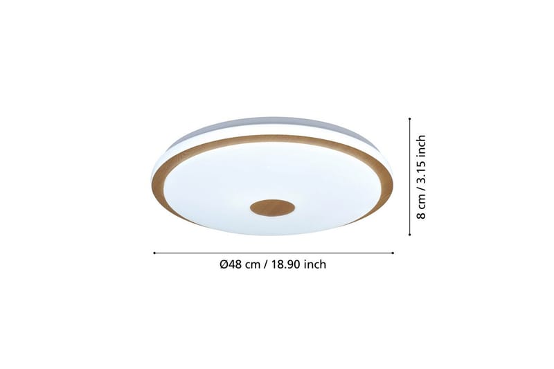 Taklampa Eglo Lanciano 1 480 mm - Vit/Brun - Belysning - Lampor & belysning inomhus - Taklampa & takbelysning - Takplafond