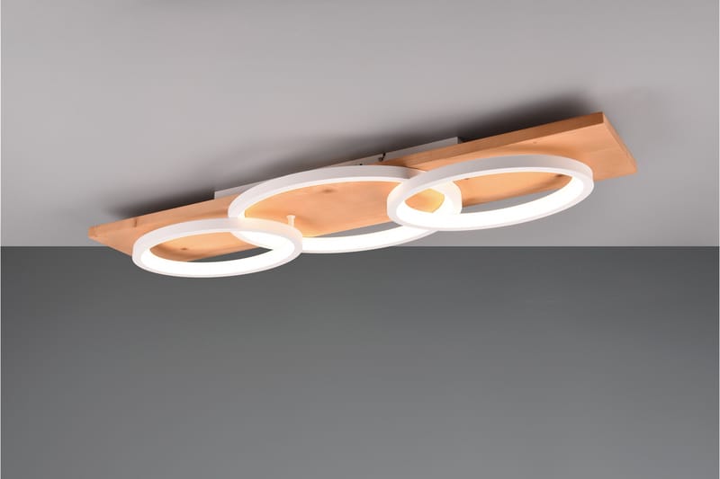 Trio Lighting Barca LED plafond 3L mattvit/ trä - Belysning - Lampor & belysning inomhus - Taklampa & takbelysning - Takplafond