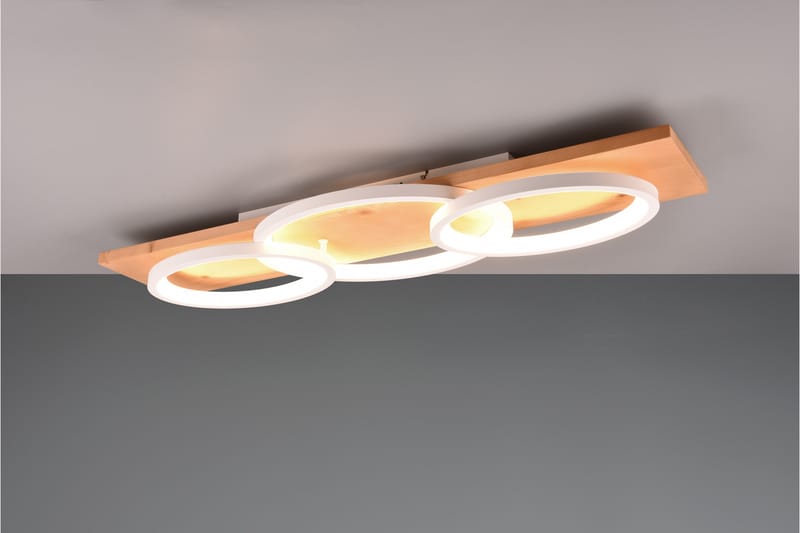 Trio Lighting Barca LED plafond 3L mattvit/ trä - Belysning - Lampor & belysning inomhus - Taklampa & takbelysning - Takplafond