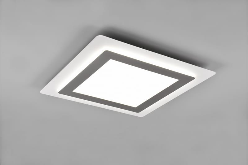 Trio Lighting Morgan LED plafond 45x45 cm vit/ borstad stål - Belysning - Lampor & belysning inomhus - Taklampa & takbelysning - Takplafond