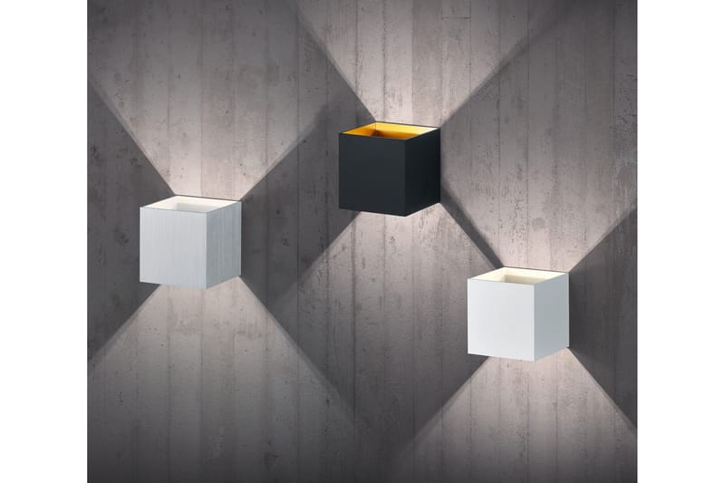 Trio Lighting Louis LED vägglampa mattsvart/ guld - Vit - Vägglampa