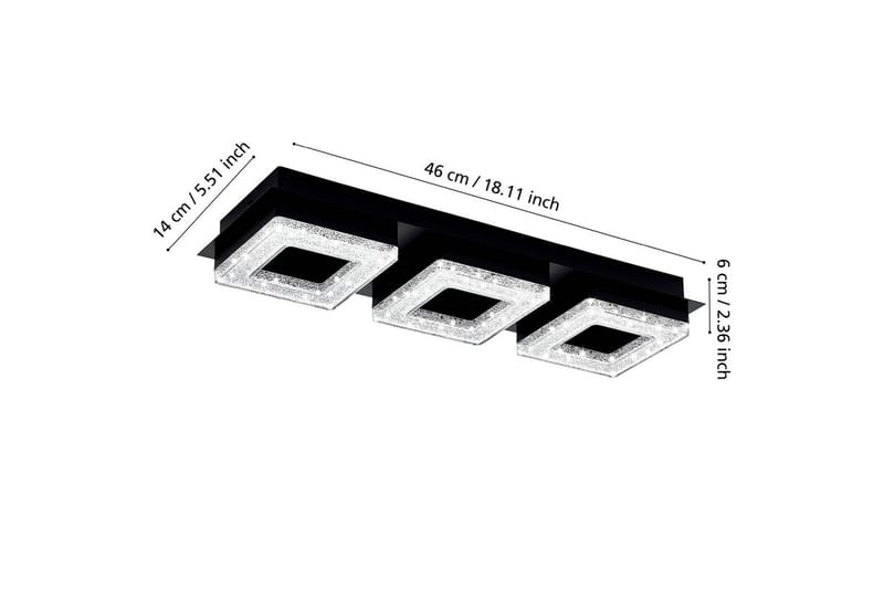 Vägg-/Taklampa Eglo Fradelo 1 med 3 Lampor - Svart - Belysning - Lampor & belysning inomhus - Vägglampa