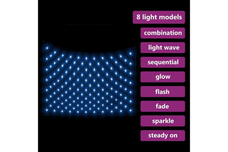 Ljusnät blå 3x2 m 204 LED inne/ute - be Basic - Belysning - Julbelysning - Julbelysning utomhus